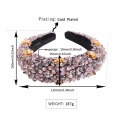 2020 Crystal Velvet Padded Wide Headband Jewelry for Women Wedding Boho Simulated Pearl Hairbands Girls Christmas Gifts